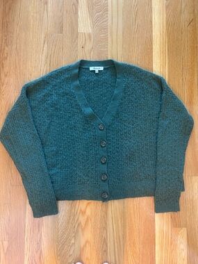 Madewell Forest Green Knit Button-Front Sweater